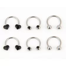 Multi-Pack Heart Prong Horseshoe Rings 6 Pack - 16 Gauge at Spencer's