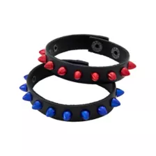 Blue and Red Spiked Cuff Bracelets at Spencer's