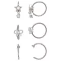 Multi-Pack CZ Bow and Star Titanium Hoop Nose Rings 6 Pack - 20 Gauge at Spencer's