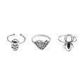 Multi-Pack Spider Skull Web Rings - 3 Pack at Spencer's