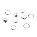 Multi-Pack Heart Skull Star Assorted Rings - 9 Pack at Spencer's