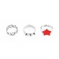 Multi-Pack Silver-Plated Punk Star Rings - 3 Pack at Spencer's