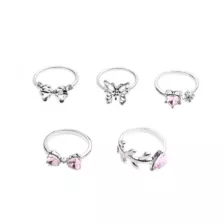 Multi-Pack Silver-Plated Butterfly Balletcore Rings - 5 Pack at Spencer's