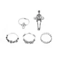 Multi-Pack Silver-Plated Gothic Skeleton & Coffin Rings - 5 Pack at Spencer's