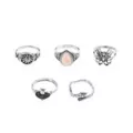 Multi-Pack Silver-Plated Butterfly Moonstone Rings - 5 Pack at Spencer's