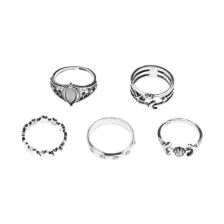 Multi-Pack Silver-Plated Celestial Charm Rings - 5 Pack at Spencer's