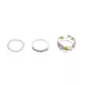 Multi-Pack Resin Pressed Flower and Beaded Rings - 3 Pack at Spencer's