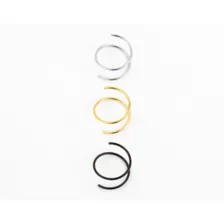 Multi-Pack Black Silver- and Gold-Tone Spiral Double Hoop Nose Rings 3 Pack - 22 Gauge at Spencer's