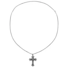 Gothic Cross Pendant Silver-Tone Necklace at Spencer's