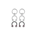 Multi-Pack Silver-Tone Eyeball Horseshoe & Captive Bead Rings 6 Pack - 16 Gauge at Spencer's