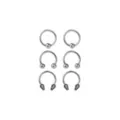 Multi-Pack Silver-Tone Coffin Horseshoe & Captive Bead Rings 6 Pack - 16 Gauge at Spencer's