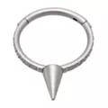 CZ Spike Silver-Plated Titanium Hinged Hoop Ring - 16 Gauge at Spencer's