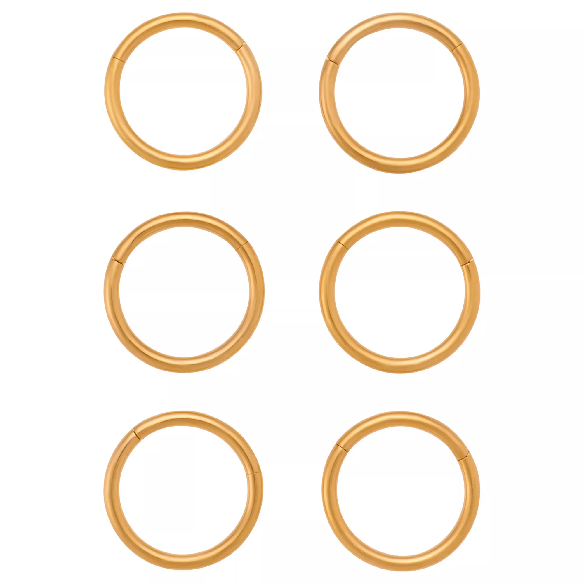 Multi-Pack Gold-Plated Titanium Hinged Hoop Rings 6 Pack - 18 Gauge at Spencer's