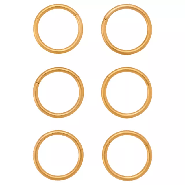 Multi-Pack Gold-Plated Titanium Hinged Hoop Rings 6 Pack - 18 Gauge at Spencer's