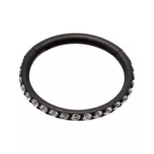 CZ Black Titanium Hinged Hoop Ring - 16 Gauge at Spencer's