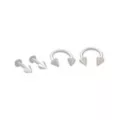 Multi-Pack Spike Silver-Plated Titanium Horseshoe and Labret Lip Rings 4 Pack - 14 Gauge at Spencer's