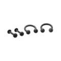 Multi-Pack Black Titanium Horseshoe and Labret Lip Rings 4 Pack - 14 Gauge at Spencer's