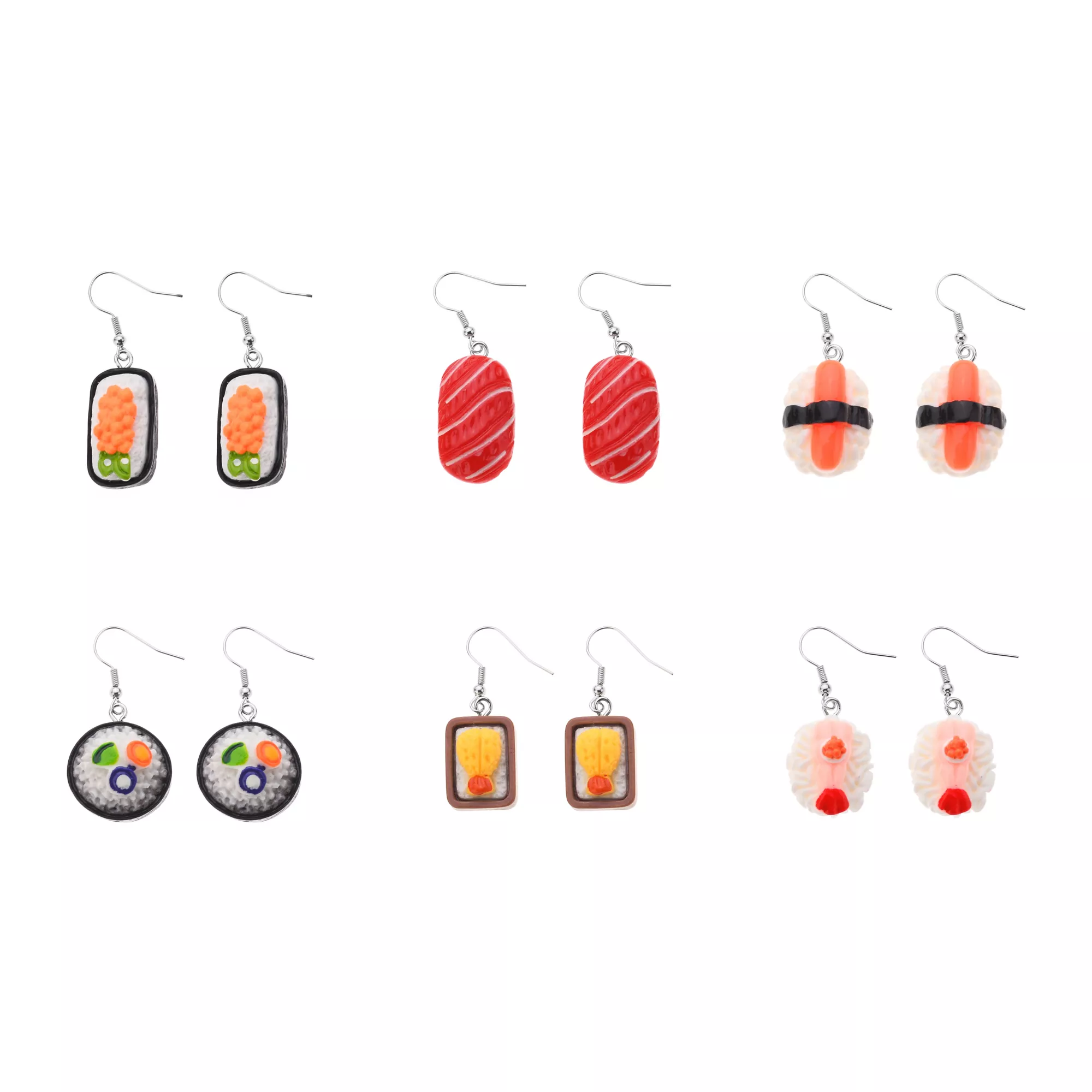 Multi-Pack Sushi Roll Dangle Earrings - 6 Pair