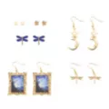 Multi-Pack Blue Starry Night Moon Gold-Tone Earrings - 6 Pair at Spencer's