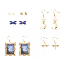 Multi-Pack Blue Starry Night Moon Gold-Tone Earrings - 6 Pair at Spencer's