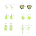 Multi-Pack Green Heart Dice Candy Dangle Earrings - 6 Pair at Spencer's