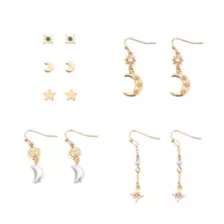 Multi-Pack Celestial Gold-Tone Mixed Earrings - 6 Pair at Spencer's