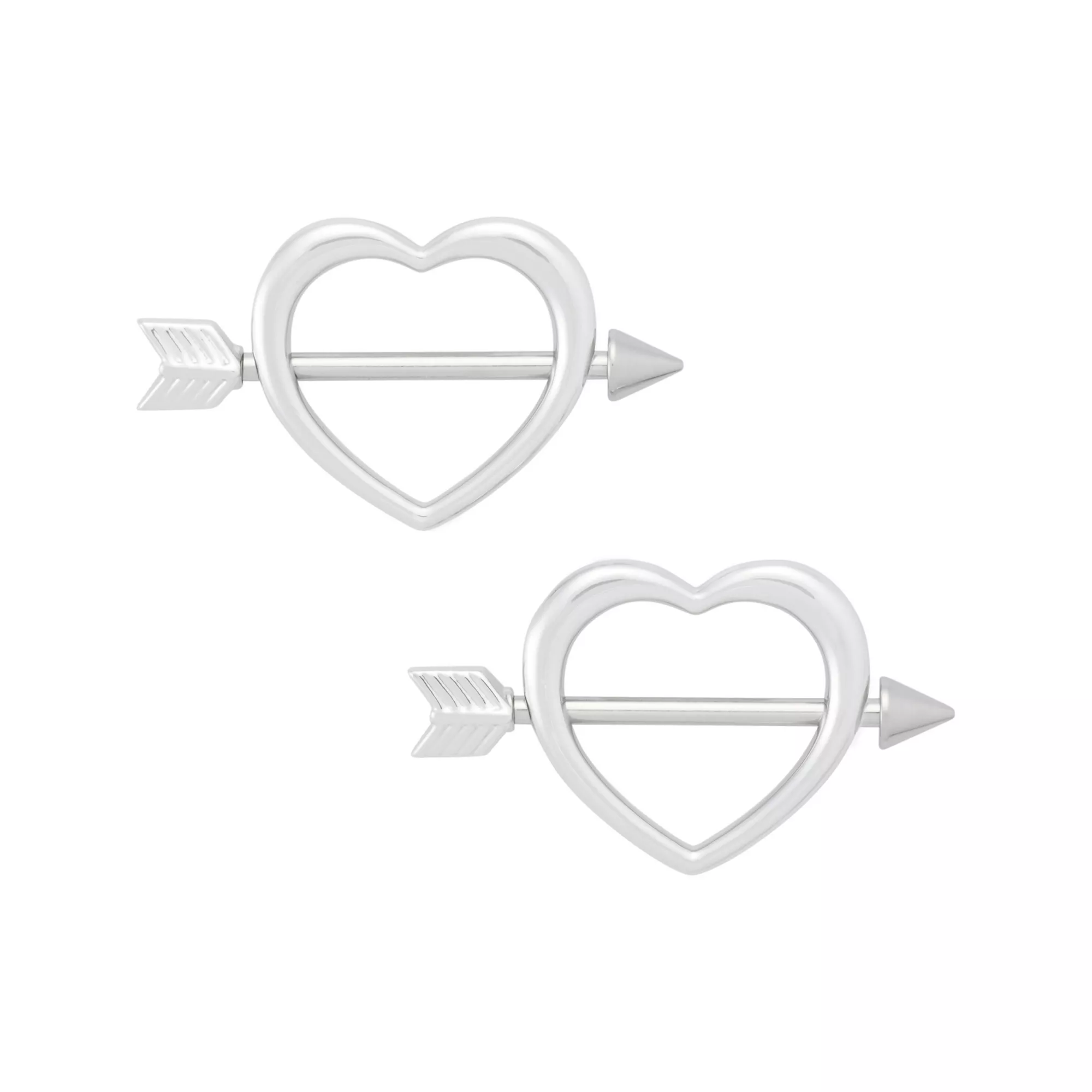 Heart Arrow Titanium Nipple Shields - 14 Gauge at Spencer's