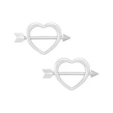 Heart Arrow Titanium Nipple Shields - 14 Gauge at Spencer's