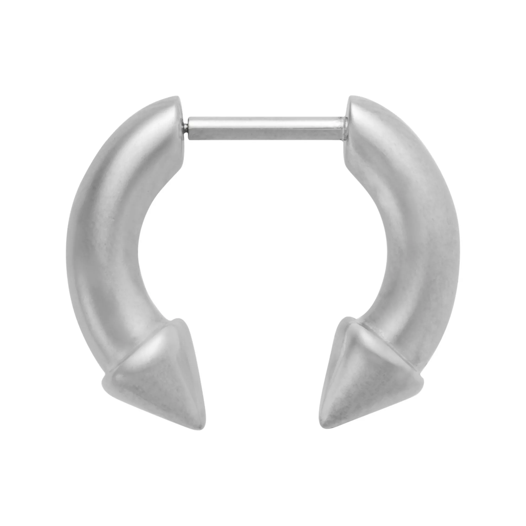 Large Spike Silver-Tone Titanium Horseshoe Septum Ring - 16 Gauge at Spencer's