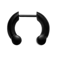 Black Large Titanium Horseshoe Septum Ring - 16 Gauge at Spencer's