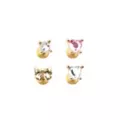 Multi-Pack CZ Gold-Tone Heart and Bow Labret Lip Rings 4 Pack - 16 Gauge at Spencer's