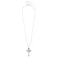 Silvertone Winged Skull Cross Pendant Necklace at Spencer's