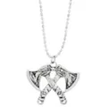 Double Axe Silver-Tone Necklace at Spencer's
