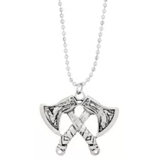 Double Axe Silver-Tone Necklace at Spencer's