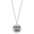 Silvertone Fuck You Pendant Necklace at Spencer's