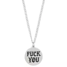 Silvertone Fuck You Pendant Necklace at Spencer's