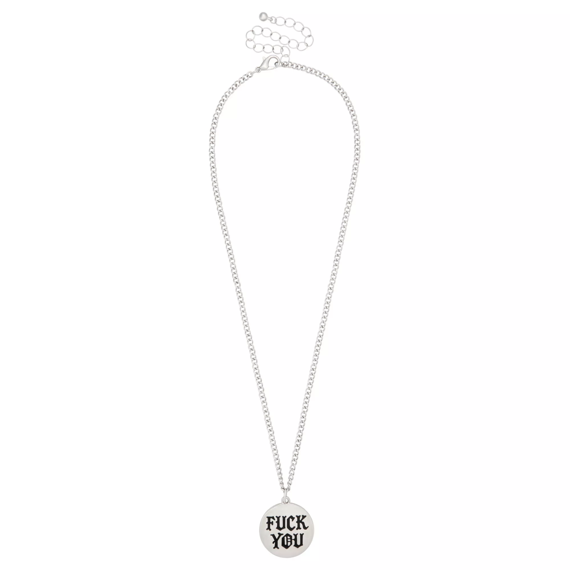 Silvertone Fuck You Pendant Necklace at Spencer's