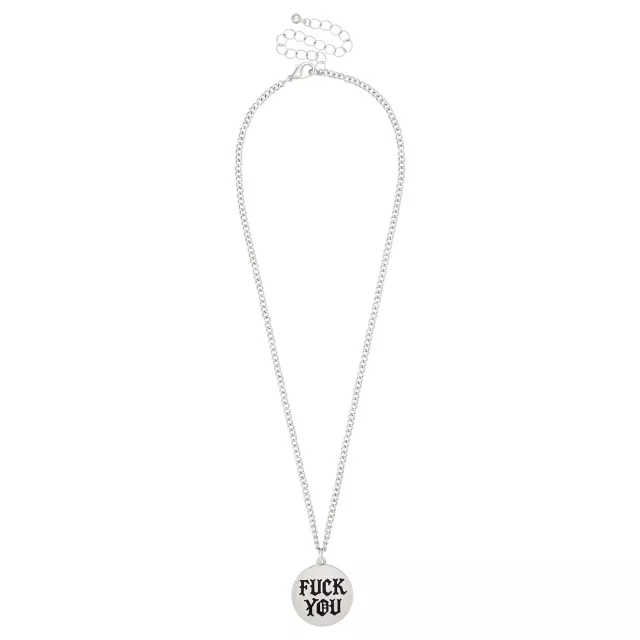 Silvertone Fuck You Pendant Necklace at Spencer's