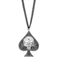 Skull Spade Black and Silver-Tone Necklace at Spencer's