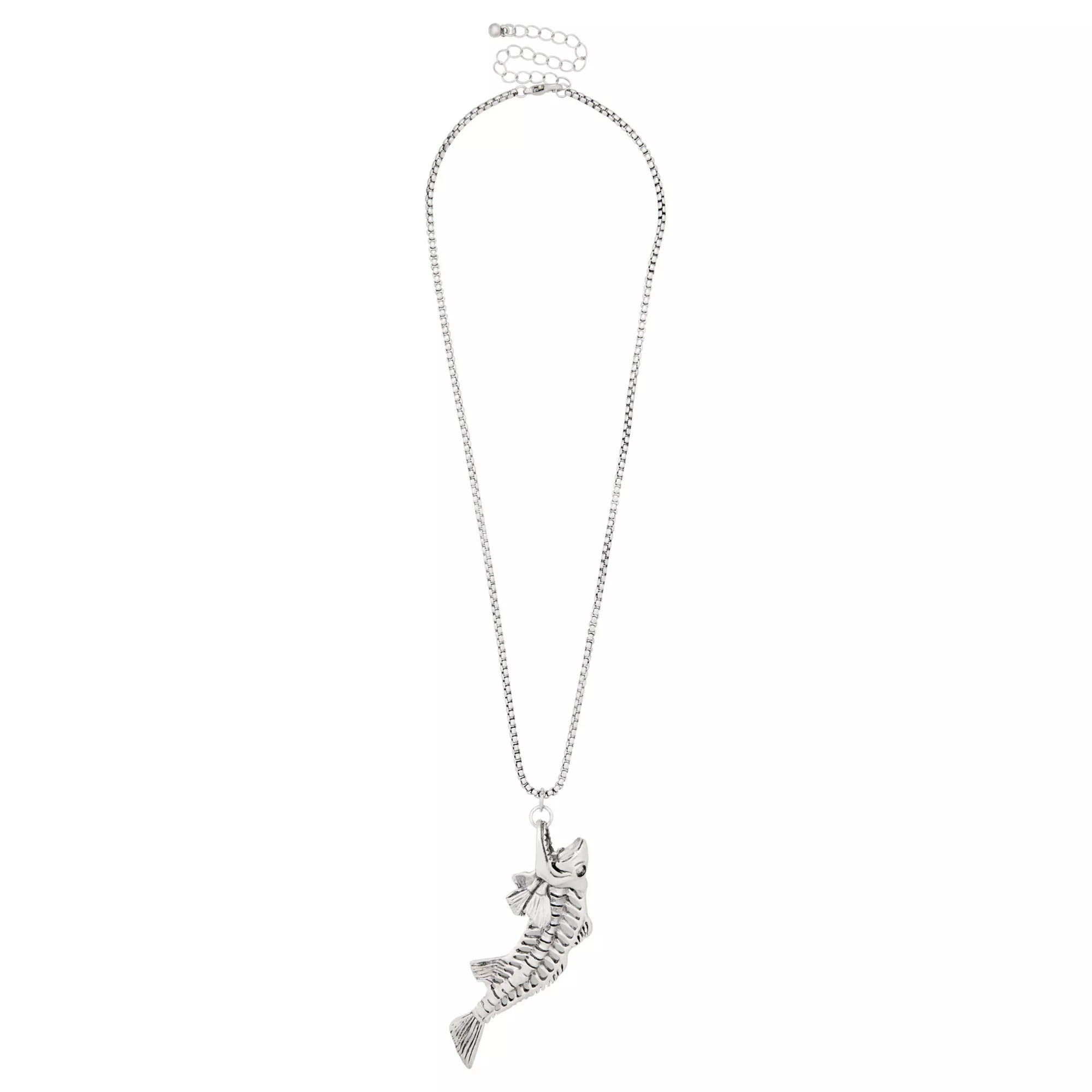 Fish Skeleton Pendant Necklace