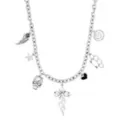 Silvertone Cyber Cross Charm Necklace at Spencer's
