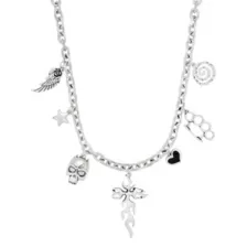 Silvertone Cyber Cross Charm Necklace at Spencer's