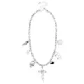 Silvertone Cyber Cross Charm Necklace at Spencer's