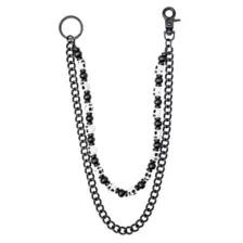 2-Row Skull Charm Curb Wallet Chain at Spencer's