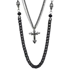 2-Row Cross and Skull Charm Wallet Chain at Spencer's