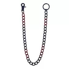 Black and Red Large Curb Wallet Chain at Spencer's