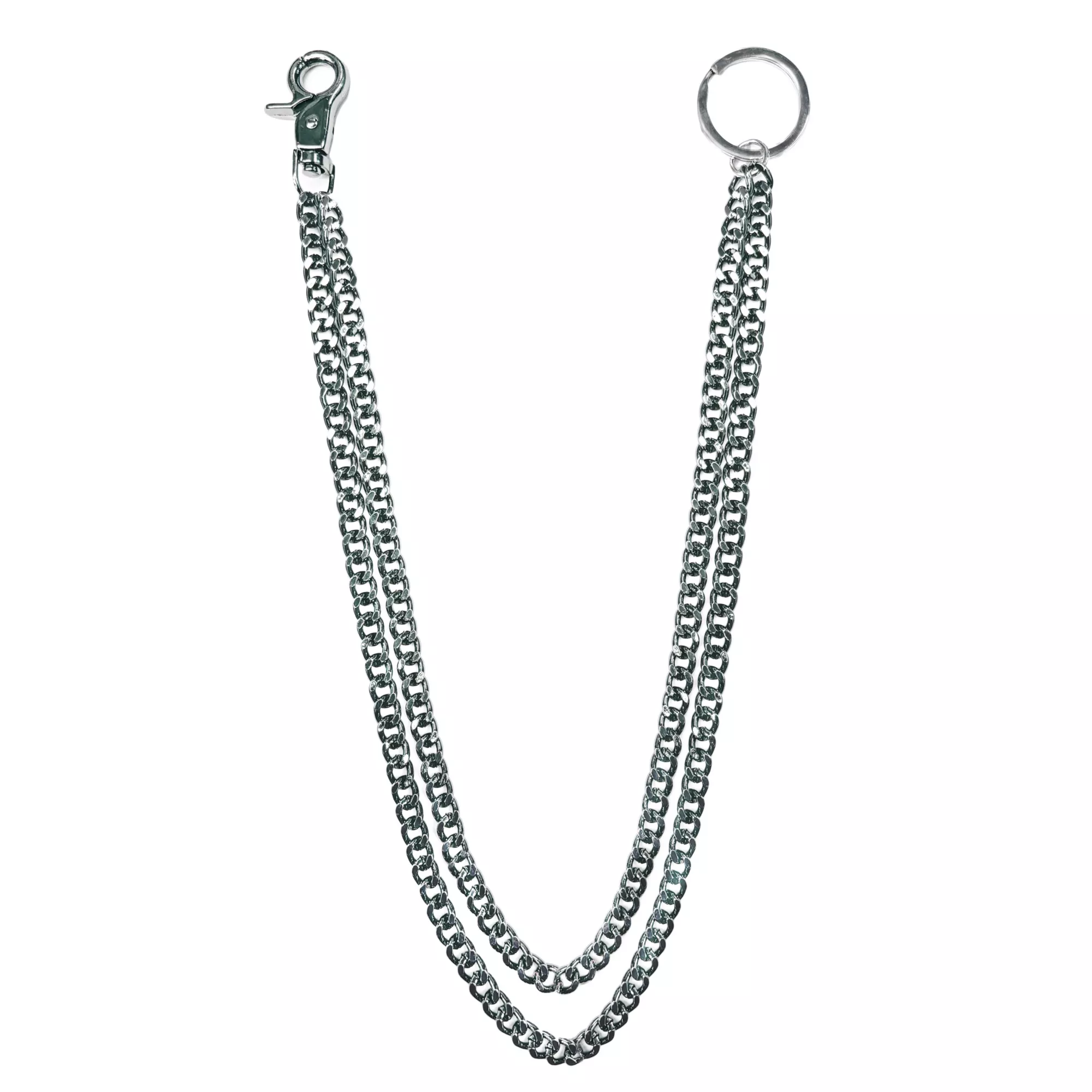 2-Row Hematite and Silver-Tone Wallet Chain at Spencer's