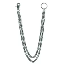 2-Row Hematite and Silver-Tone Wallet Chain at Spencer's