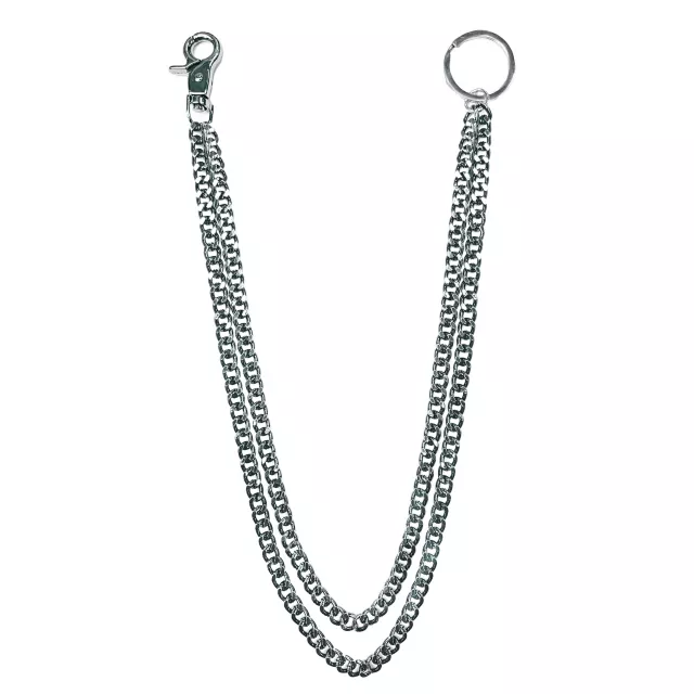 2-Row Hematite and Silver-Tone Wallet Chain at Spencer's