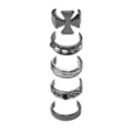 Multi-Pack Gothic Cross Black and Silver-Tone Rings - 5 Pack at Spencer's